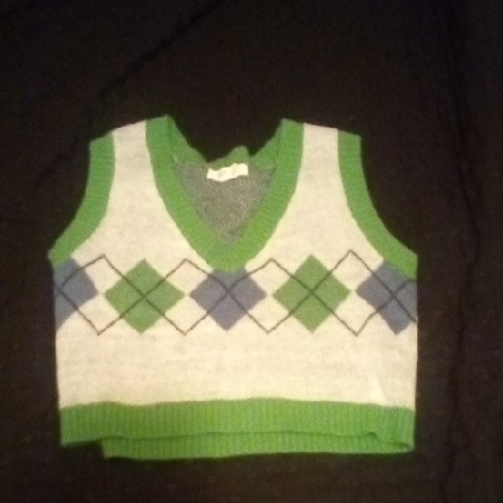 Sweater Vest - Green and Gray